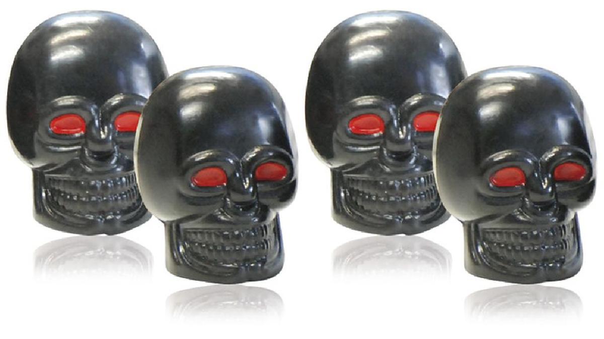 Foliatec+AirCaps+Capuchons+de+soupapes+Skull+noir+yeux+rouges